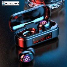 Alecuci v7 bluetooth 5.0 fones de ouvido de controle de toque sem fio fones de ouvido estéreo mini earbud com caso de carregamento embutido microfone para o trabalho