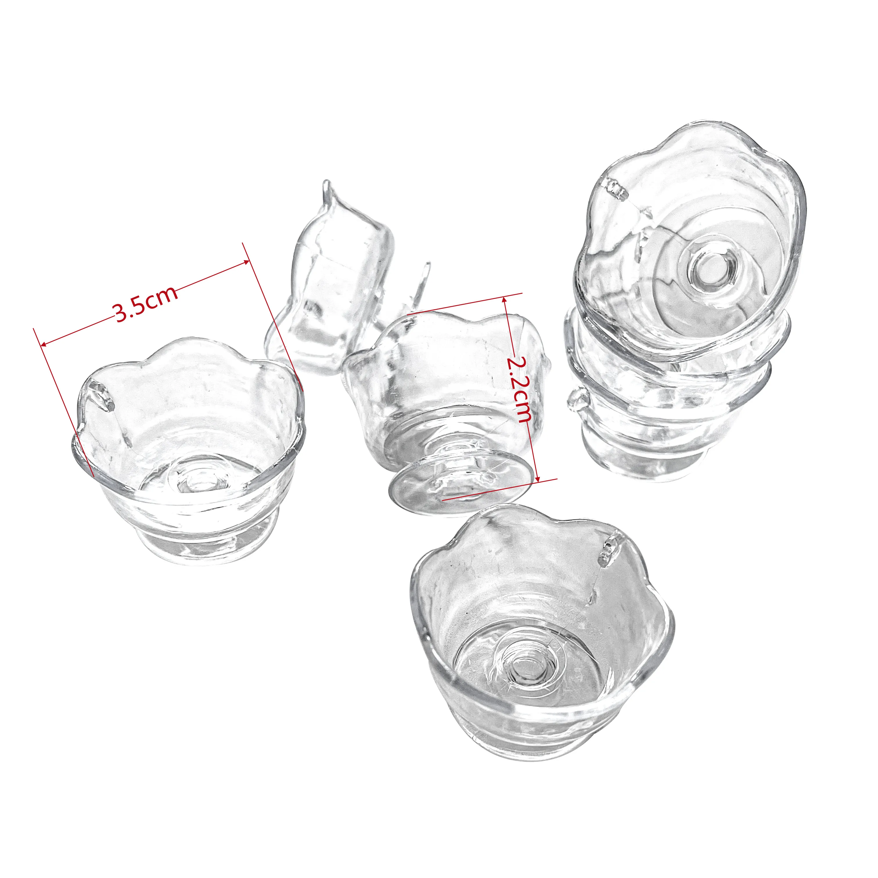 Miniature Fake Cups Parfait Glass Bowls PVC Simulation Product Model Plastic Artificial Crafts Dollhouse Home Decoration Decor 