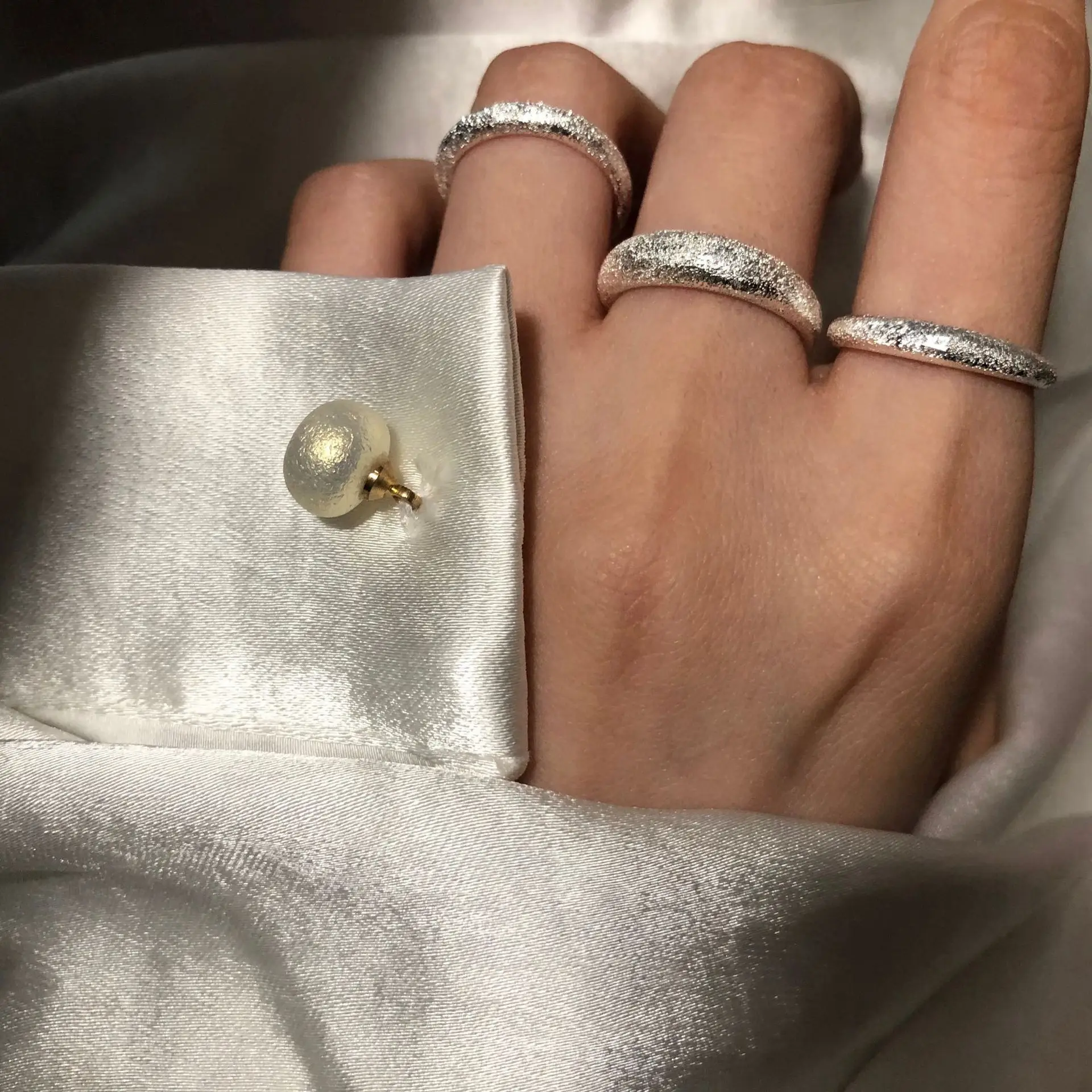 925 Sterling Silver Flash Open Ring Women Fashion Jewelry Adjustable Ring for Girl Friend Gift