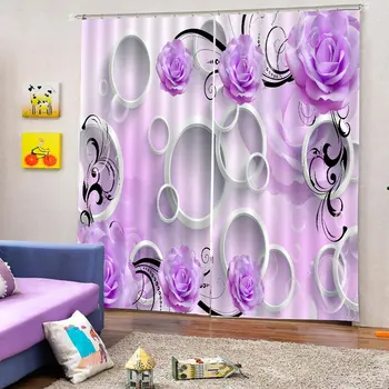 

New 3D Curtain UV-proof Bedroom Living room Curtain Polyester Shield BJQ-1317 (1) Perfect Screening Home room Decorations
