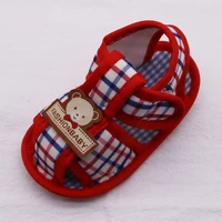 0-18M Summer Bear Pattern Hollow Sandals For Baby Boy Girl Cotton Infant Newborn Toddler Kids Soft Sole Shoes First Walker 6