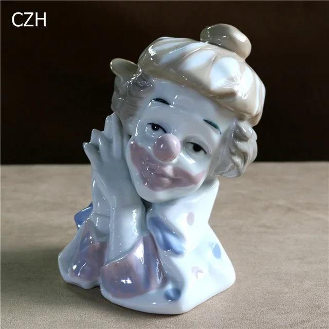Абстрактный фарфоровый бюст статуя клоуна декоративная керамика Скоморох скульптура орнамент искусство и ремесло сувенир подарок аксессуары