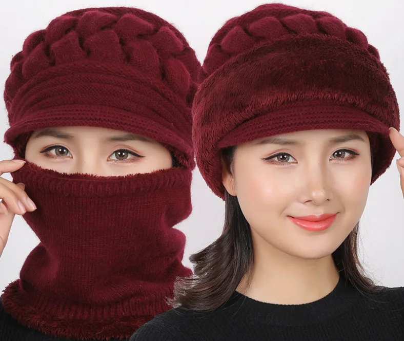 Зимние женские головные уборы, Skullies Beanies, шапка для мамы, бини для женщин, шарф, шапка, Балаклава, маска, шапка, вязаная шапка в полоску