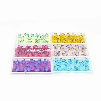 

Transparent Acrylic Butterflies Lash Cases Custom Lashbox Packaging Colorful Butterfly Mink Eyelash Packaging Lashes Vendor