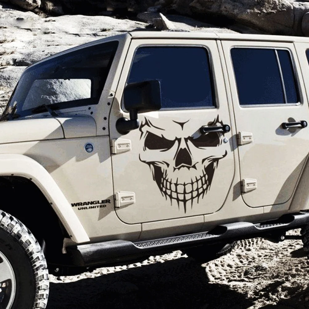 1pc 18&quot Black Skull Car Hood Decal Vinyl Large Graphic Sticker Truck Window Decoration | Автомобили и мотоциклы