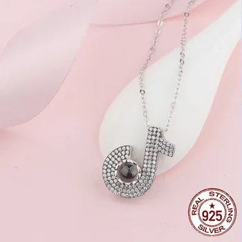 

925 sterling silver necklace personality fashion style music memory modeling new girlfriend gift hot