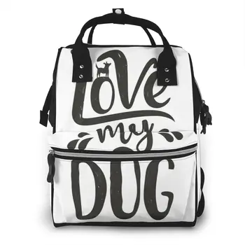 

Fashion Mummy Maternity Nappy Bag Love My Dog Large Capacity Baby Bag Travel Backpack Nursing Bag for Baby Care