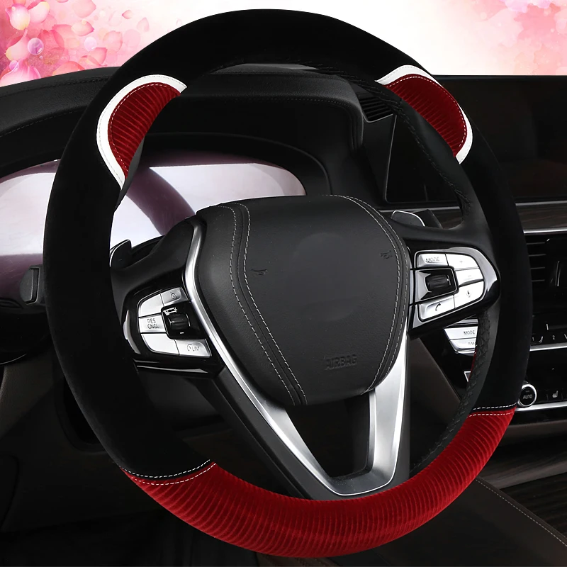 Stuurhoes Автомобильный руль набор зимний женский специальный мультфильм Funda Volante Универсальный Меховой чехол на руль Lenkradbezug