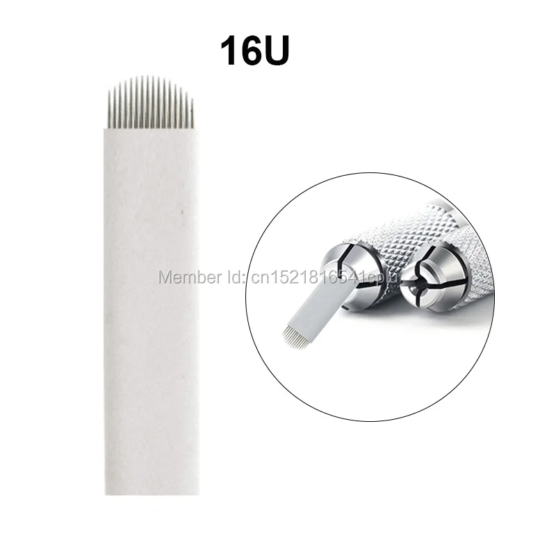 

500pcs 0.2mm Lamina tebori 16u Tattoo Needles Microblading Needle for Permanent Makeup Eyebrow Blades for Tattoo Manual Pen