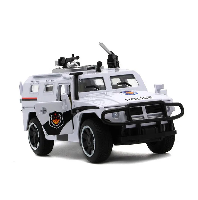 1:32 Сплав звук и свет панзер полиция спецназ детская игрушка машина модель Vhicle Грузовик Мотор дома детский светодиодный игрушки с открытыми дверями