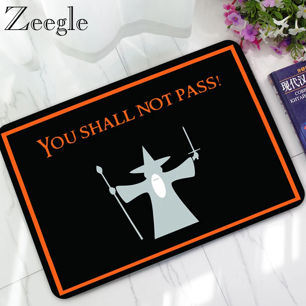 

Zeegle Funny Rubber Door Mat You Shall Not Pass Doormat Non-slip Outdoor Mat Bathroom Doormat Indoor Carpet Hallway Floor Mat