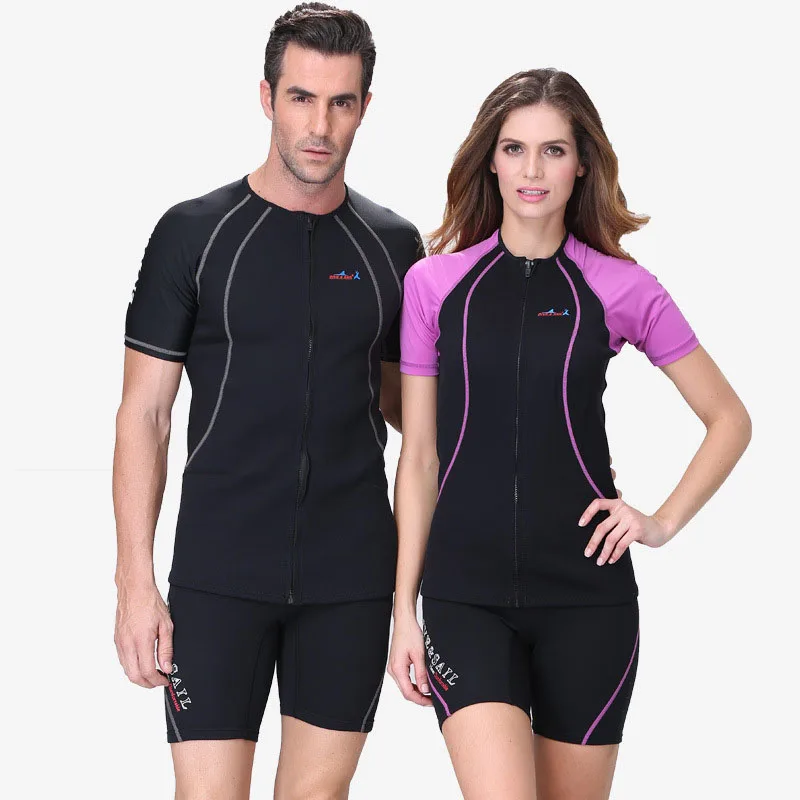 

2020 Women Men Scuba Neoprene Wetsuit for Snorkeling Diving SwimSuits UV Protection Rash Guard Short Sleeve Jumpsuit Sports Wear