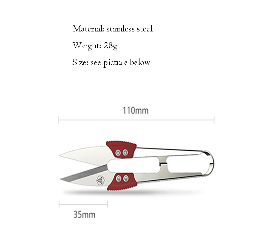 Description Picture 3 of itemU Shaped Household Spring Yarn Scissors Embroidery Scissors Nippers DIY Trimming Sewing Shears Cutter Fabric Thread Scissors
