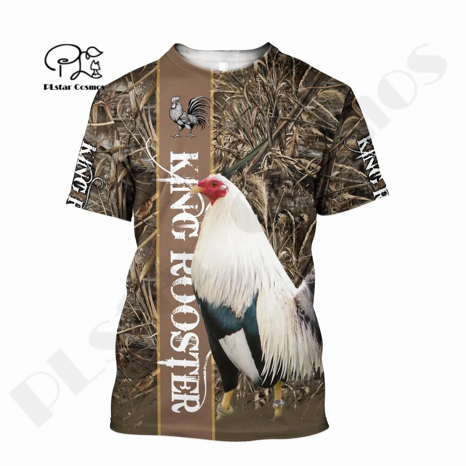 PLstar Cosmos 3DPrint Newest Rooster Animal Flag Art Unique Man/Woman Harajuku Streetwear Casual Funny T-Shirt Short Sleeve Q-2