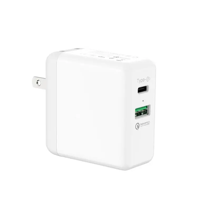 White 2 2 порта 36 Вт USB-C PD быстрое зарядное устройство домашний дорожный настенный зарядный адаптер со складной Американский штекер для iPhone samsung Galaxy мобильного телефона - Цвет: White