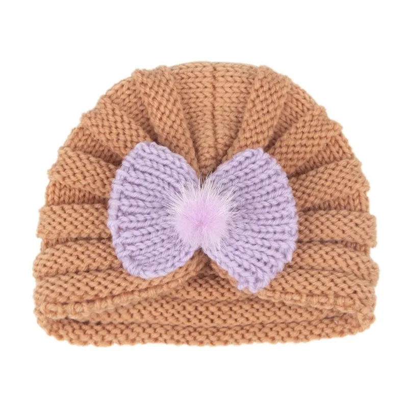 baby accessories box New Baby Hats Autumn Winter Warm Girl Boy Toddler Infant Kids Beanies Cap Unisex Solid Bow Knitted Hat Newborn Photography props baby stroller toys Baby Accessories