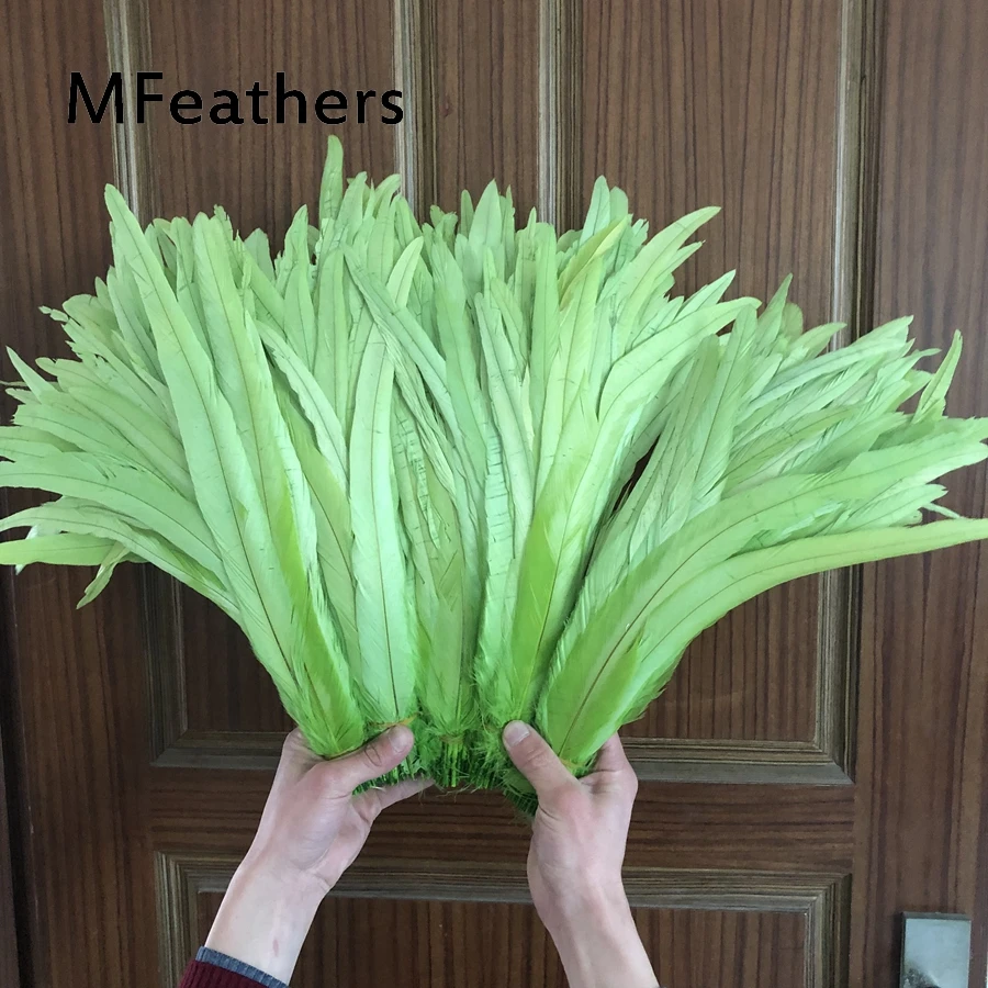 Description Picture 6 of item2020 New Arrival 100PCS 12-14" 30-35CM Long Real Chicken Feathers Raw White Bleached Rooster Tails Feather Plumes For Crafts Dec