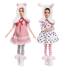 Vêtements pour poupée Barbie, ensemble de 5 pièces, tenues d'hiver, chapeau, pantalon, chaussures, robe de noël, accessoires