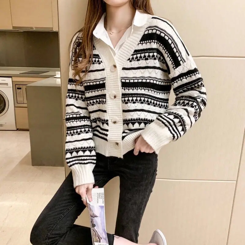 

Cardigan Jacket Women's 2020 new fall loose V-neck versatile Long Sleeve Sweater knitwear