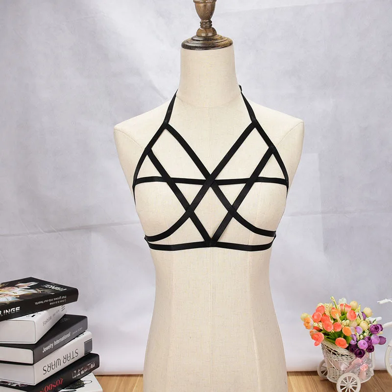 

Gothic Lingerie Belt Bust Chest Garter Exposing Breasts Accessories Restraints Harness Harajuku Pole Dance Garters Belts Cage