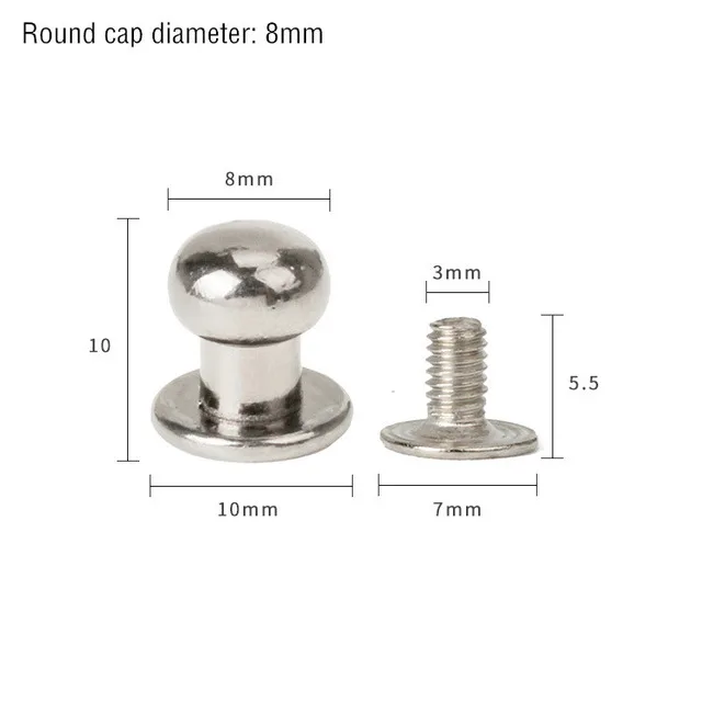 Silver Monk Head 8mm 20-50 комплектов ручка из металлического сплава винтовые заклепки-шпильки поделки своими руками кожаный ремень ремешок для часов круглая голова монаха заклепки Шипы Декор пряжки для ногтей - Цвет: Silver Monk Head 8mm