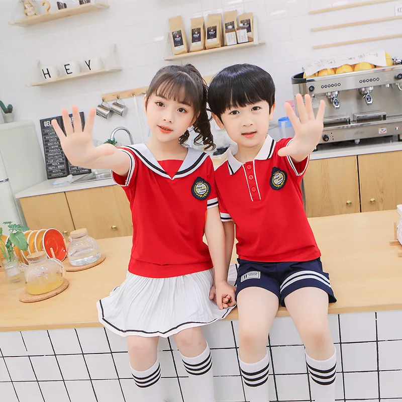 

Kindergarten Suit Summer Wear Short Sleeve College Style Korean-style Children Graduation Suit Summer Business Attire Set Young