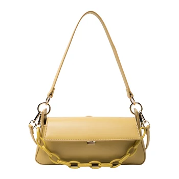 

Women Messenger Bag Small Fashion Female Shoulder Bag Imitation Leather Youth Solid Color Bags Temperament Yellow