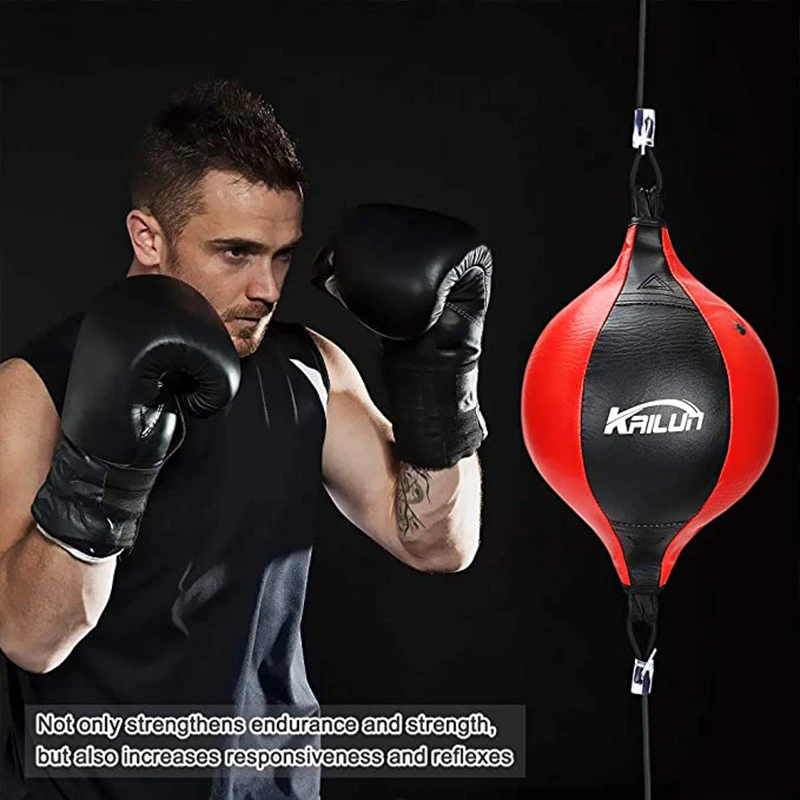 Pu Leather Punching Ball Pear Boxing Bag Reflex Speed Balls Muay Thai Fitness Training Double End Boxing Speed Ball Adults Kids