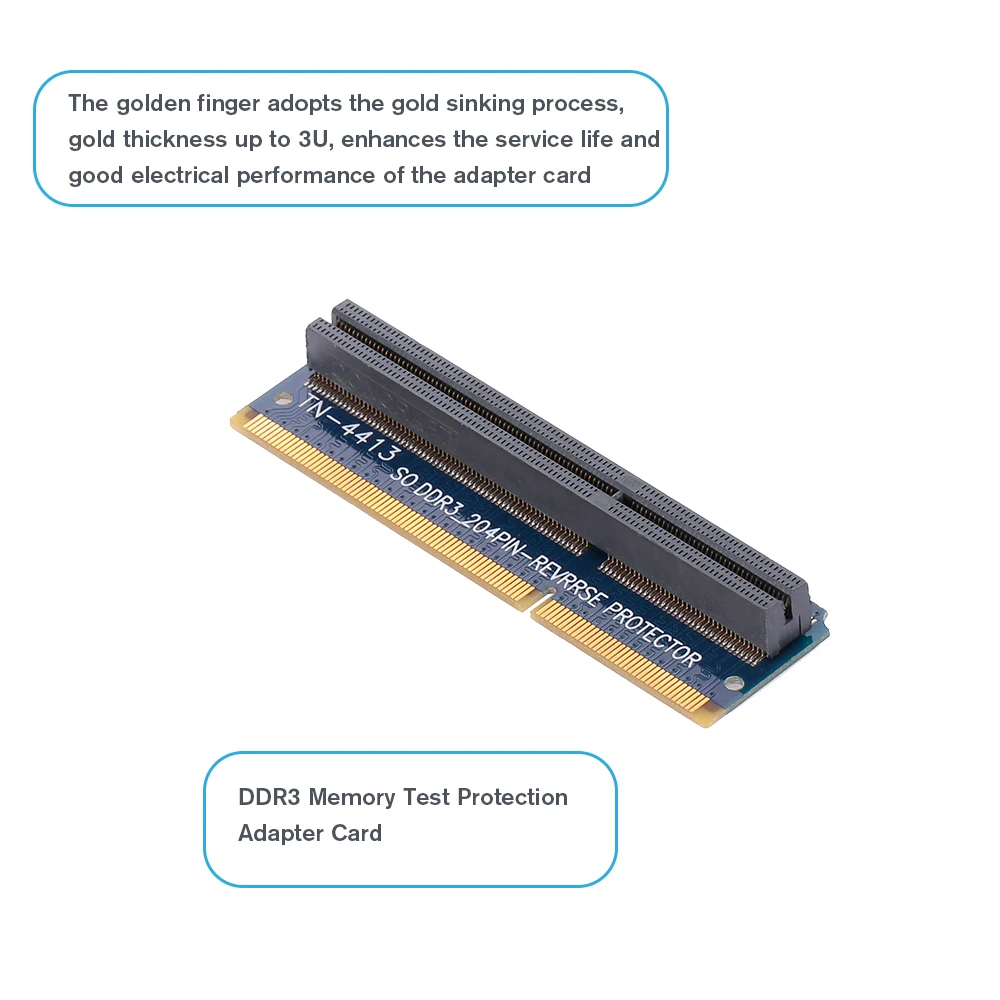 SO DDR3 204PIN Тестовая карта-адаптер для защиты памяти Вертикальная обратная TN-4413 карта-адаптер для ноутбука