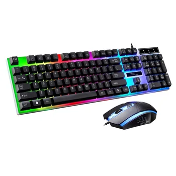 

USB Wired Keyboard Mouse Combo Set Backlit Design for Gaming PUO88