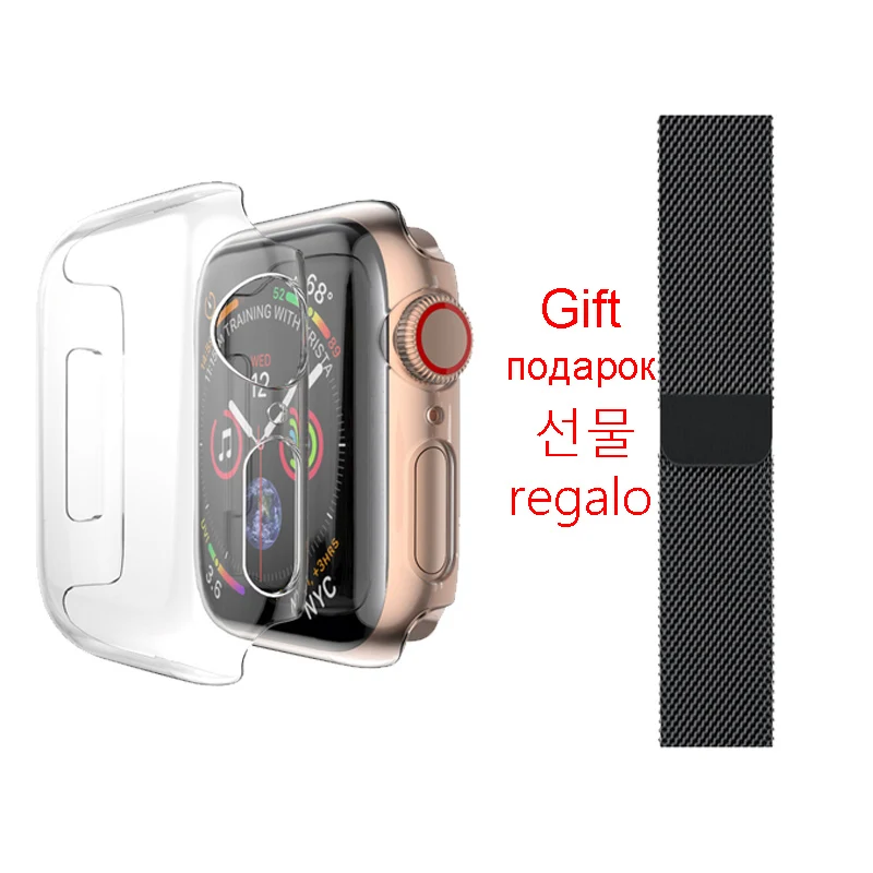 PC Transparent band Защитный чехол для Apple Watch 4 3 iwatch band 42 мм 44 мм 38 мм 40 мм ударопрочный корпус рамка Защитная крышка - Цвет ремешка: PC Transparent band