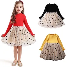 Красное Новогоднее зимнее платье для маленьких девочек; детское платье-пачка принцессы для рождественской вечеринки; одежда с длинными рукавами для девочек; повседневная одежда; Vestidos