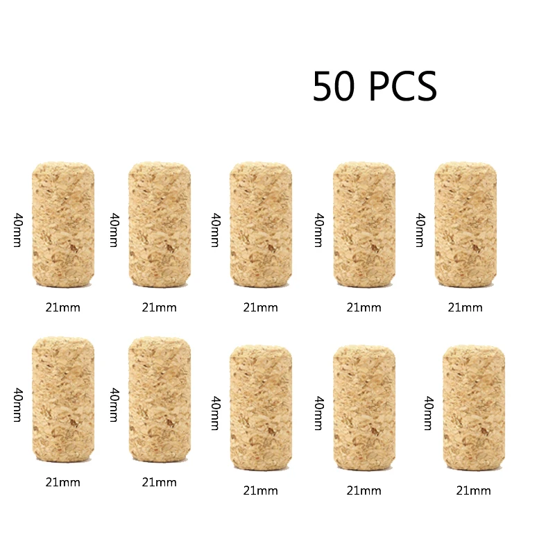 50 PCS 21 40 mm 50 шт 100 шт пустые винные пробки прямые пробки винные пробки многоразовые функциональные портативные герметичные бутылки вина Пробка для бутылки - Цвет: 50 PCS 21 40 mm