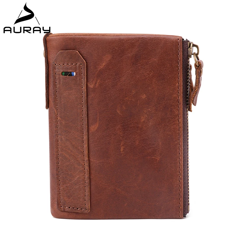 AURAY мужской бумажник из натуральной кожи Rfid мужские кошельки кожаный бренд