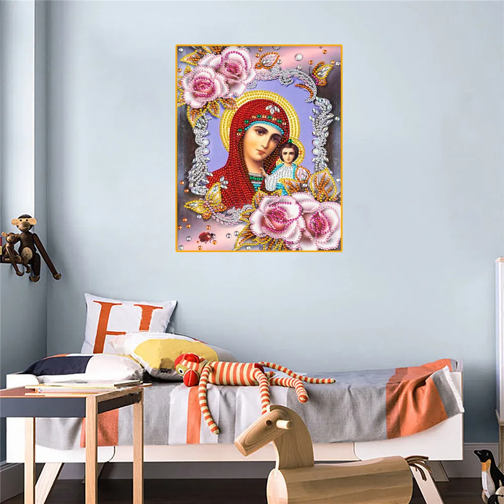 Pintura de diamantes artesanal 5D, figura religiosa, bordado de madrina, pintura decorativa de mosaico artesanal - Imagen 4