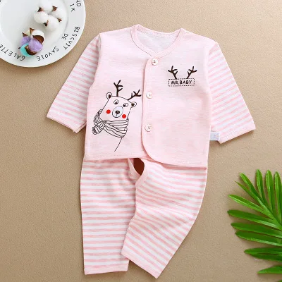Suit Одежда для детей; Новинка г.; Весенняя детская одежда из двух предметов; комплект нижнего белья для малышей из чистого хлопка - Цвет: Suit