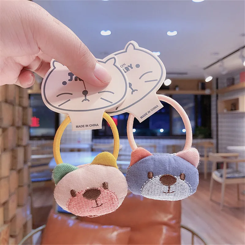 Ins Macaron/, модные эластичные резиновые резинки для волос с медведем для девочек, детские резинки для волос, резинки для волос, держатель для конского хвоста