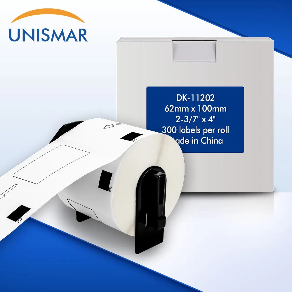 Unismar DK-11202 62*100 мм рулон бумажных этикеток DK 11202 Замена Brother производитель доставка