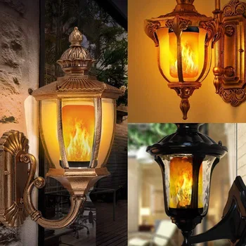 

4x E27 Emulation Flame Bulb Lamp 85-265V LED Fire Effect Flickering Light for Garden Bar Party Wedding Decor
