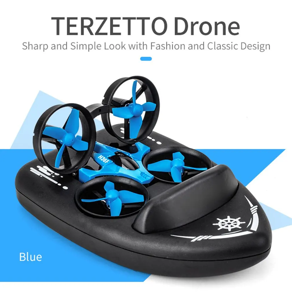 

Upgraded H36 JJRC H36F Terzetto 1/20 2.4G 3 In 1 RC Vehicle Flying Drone Land Driving Boat Quadcopter Model Toys RTR