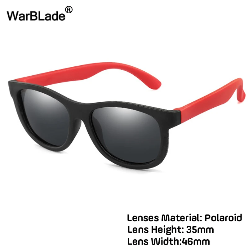 black red gray WarBlade/новые детские солнцезащитные очки, Детские поляризованные солнцезащитные очки для мальчиков и девочек, силиконовые защитные очки для малышей, затемненные очки UV400 - Цвет линз: black red gray