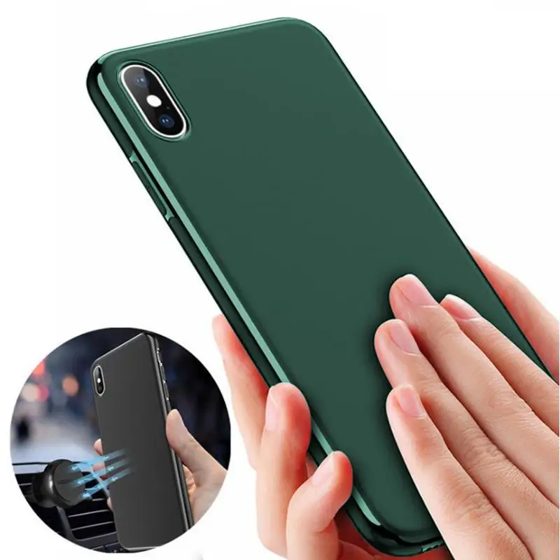 Подходит для iphone 6, 7, 8, 11 x, чехол для мобильного телефона xs, Матовый Магнитный чехол для автомобиля из ТПУ, мягкий чехол для iphone XS