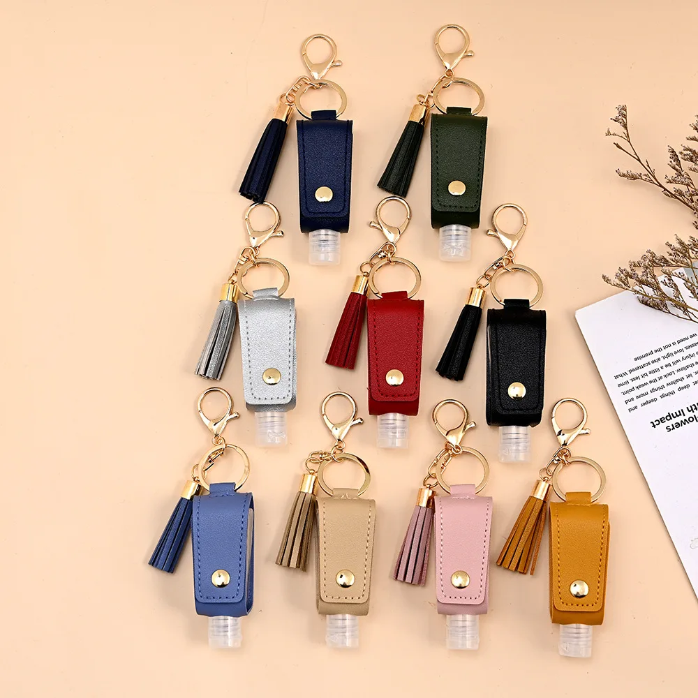 30ml Empty Portable Hand Sanitizer Bottle Keychain Holder Reusable Bottle Hand Washing gel Storage Bottle with Keychain uv toothbrush sanitizer toothbrush holder