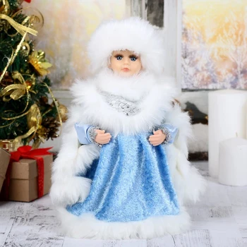 

Snow Maiden 30 cm "Chic" blue fur coat, moves, without music