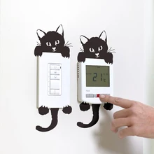 Милый Переключатель стикер креативный DIY кот переключатель настенный стикер детские комнаты ПВХ обои для гостиной спальни украшение настенный Декор