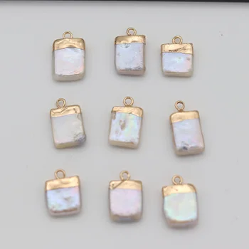 

2Pcs Rectangular Shape Natural Pearls Pendants Making For Classic Jewelry Bracelet DIY Necklaces Accessories Size 8x16-10x18mm