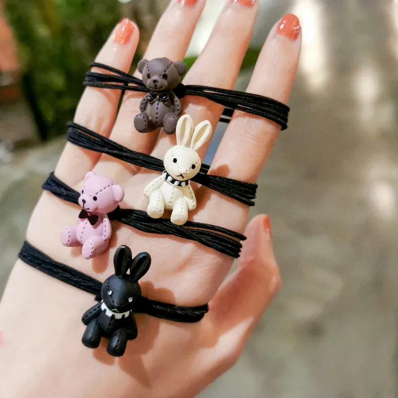 

New cute Sen women rabbit Hairbands tied up hairbands Korean version of net red small and fresh rubber band headdress hair rope