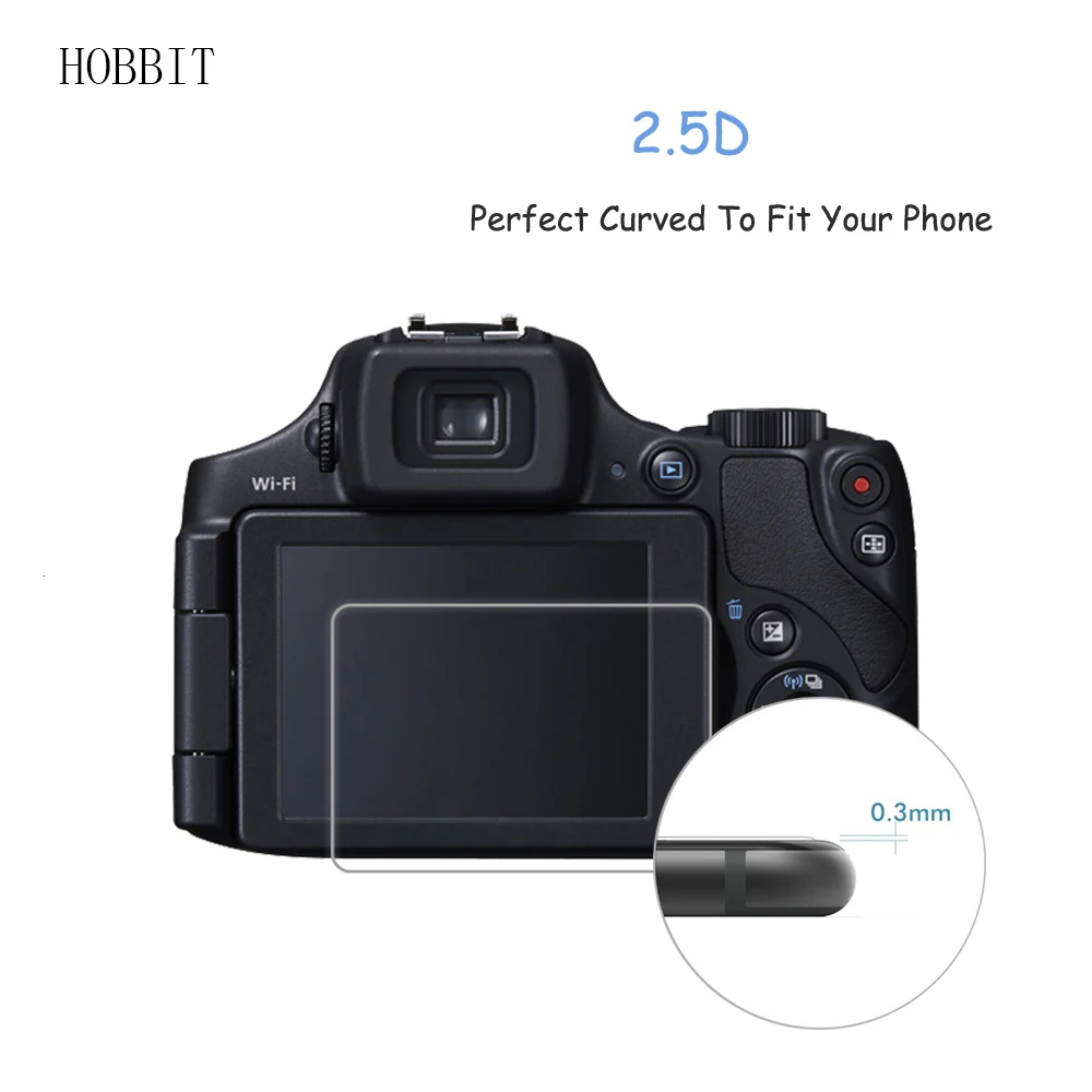 2 упаковки для Canon PowerShot SX60/IXUS 115 0,3 мм 2.5D 9H прозрачная защитная пленка из закаленного стекла для цифровой камеры с защитой от царапин
