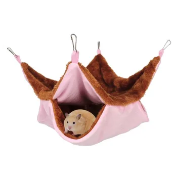 

Hamster Hammock Guinea Pig Small Animals Hanging Double Thick Plush Warm Hammock Sleeping Bag Nest Cage Hamster