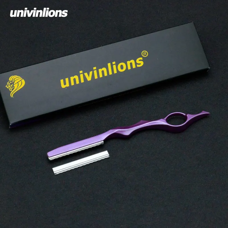 Univinlions 1 больше лезвия многоцветные Парикмахерские филировочные бритвы прямая Парикмахерская бритва нож для стрижки волос тоньше палочка бритвы